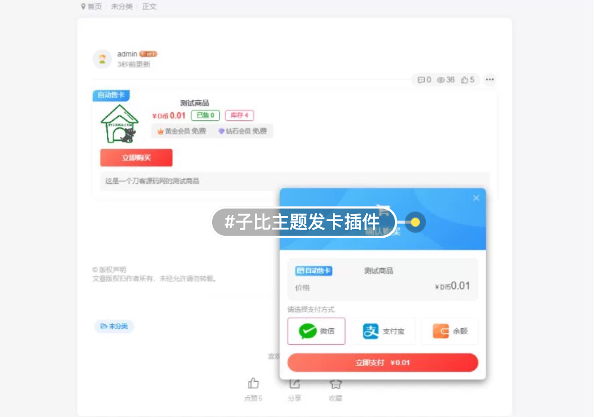 子比自助发卡插件-远创社-实操项目-引流教程-网赚教程-副业教程